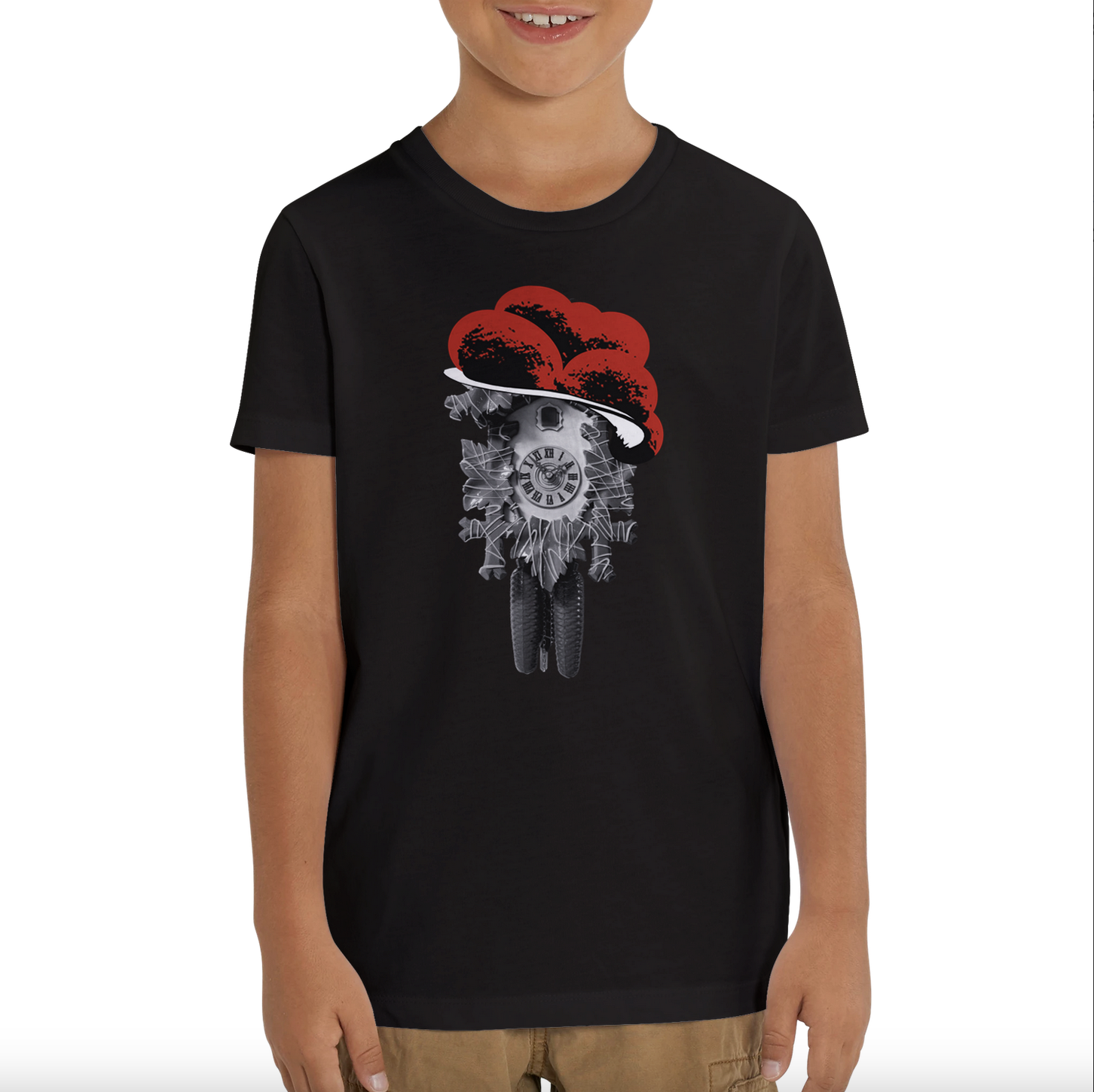 Kinder T-Shirt (Bio-Baumwolle, vegan) Kuckuck schwarz