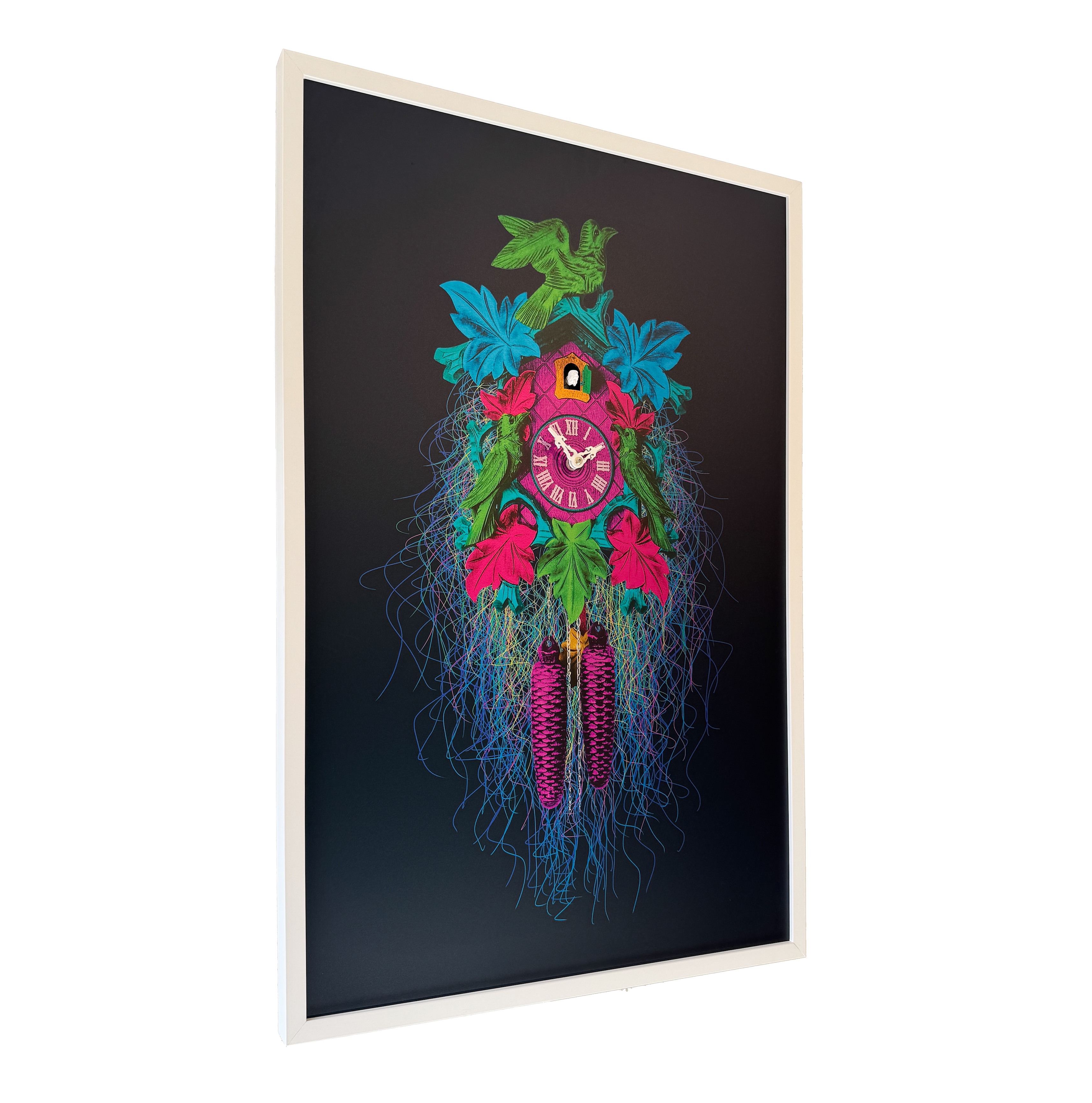 HIGHLIGHT mit Rahmen - Design Kuckucksuhr (Wandbild-Uhr bunt) Rombach & Haas 