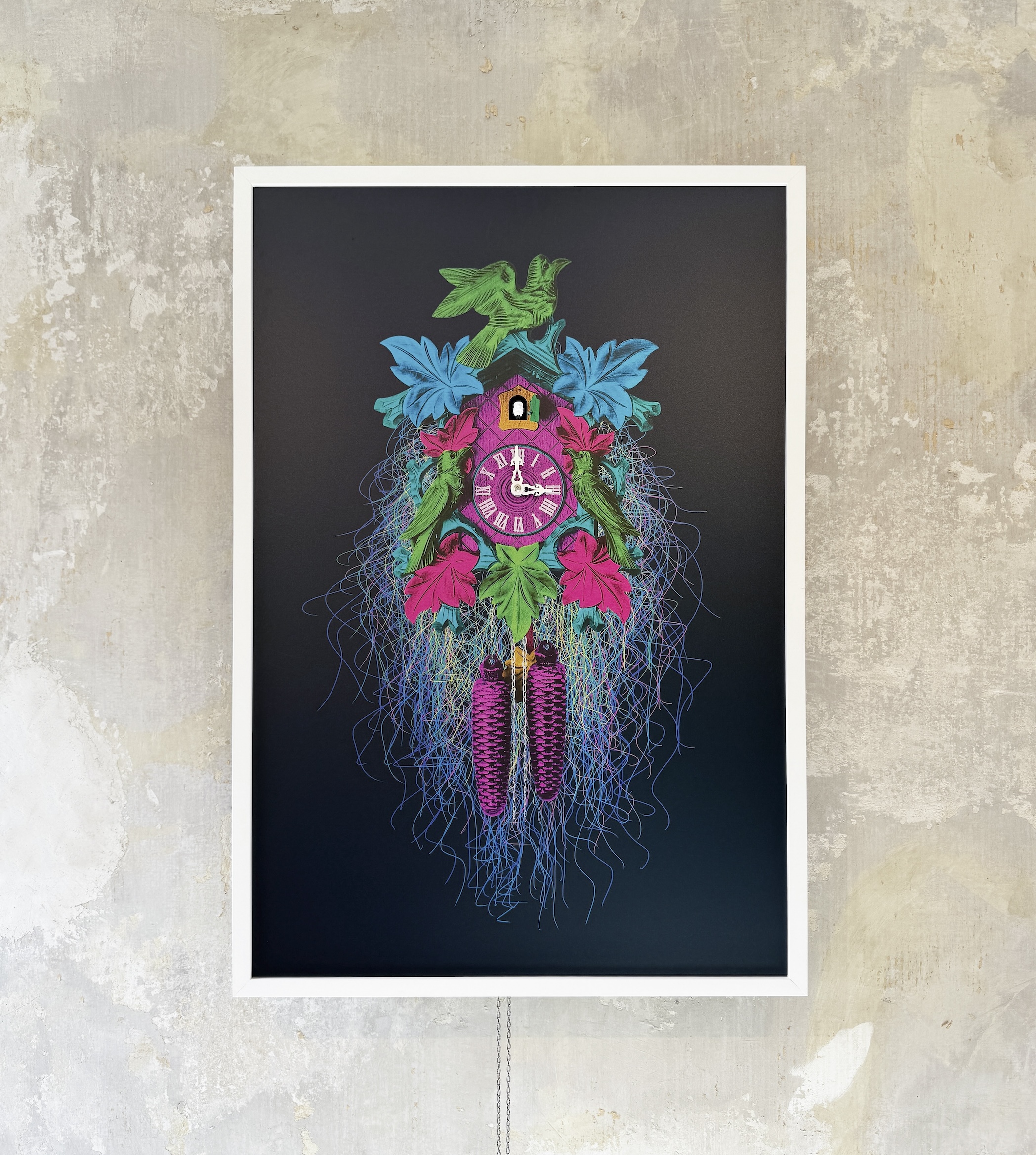 HIGHLIGHT mit Rahmen - Design Kuckucksuhr (Wandbild-Uhr bunt) Rombach & Haas 