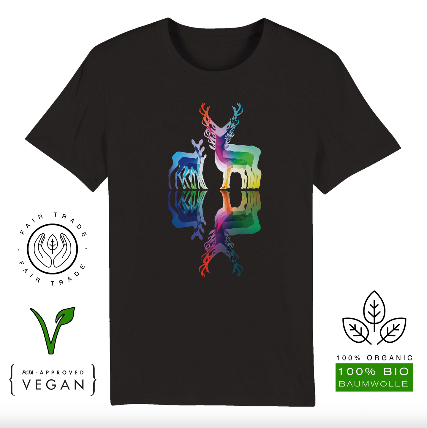 T-Shirt (Bio-Baumwolle, vegan) Partnerschaft schwarz